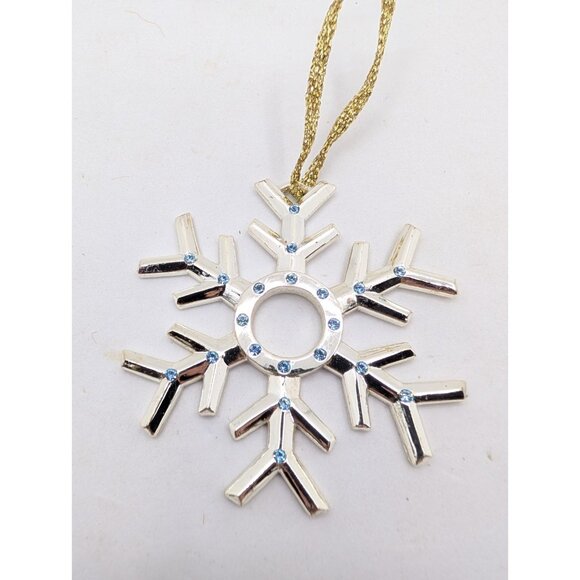 Harvey Lewis Snowflake Christmas Ornament Swarovski Crystal blue almost 3" - Picture 6 of 6